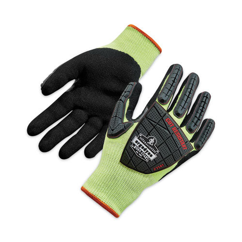 Proflex 7141 Ansi A4 Dir Nitrile-coated Cr Gloves, Lime, Medium, Pair, Ships In 1-3 Business Days