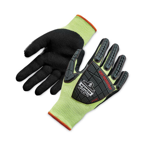 Proflex 7141 Ansi A4 Dir Nitrile-coated Cr Gloves, Lime, Large, Pair, Ships In 1-3 Business Days