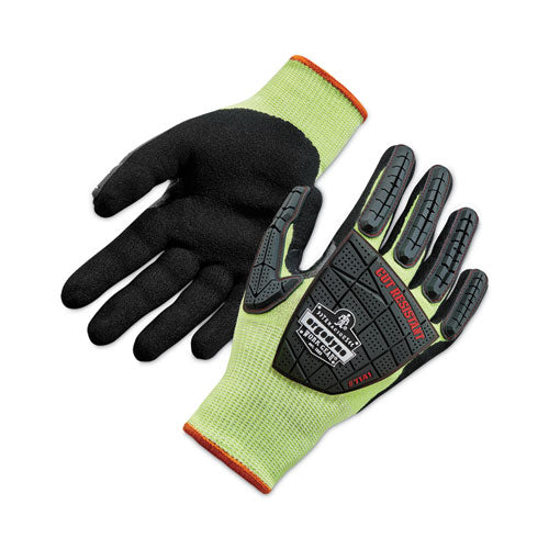 Proflex 7141 Ansi A4 Dir Nitrile-coated Cr Gloves, Lime, X-large, Pair, Ships In 1-3 Business Days