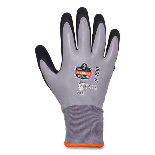 Proflex 7501-case Coated Waterproof Winter Gloves, Gray, Small, 144 Pairs/carton, Ships In 1-3 Business Days