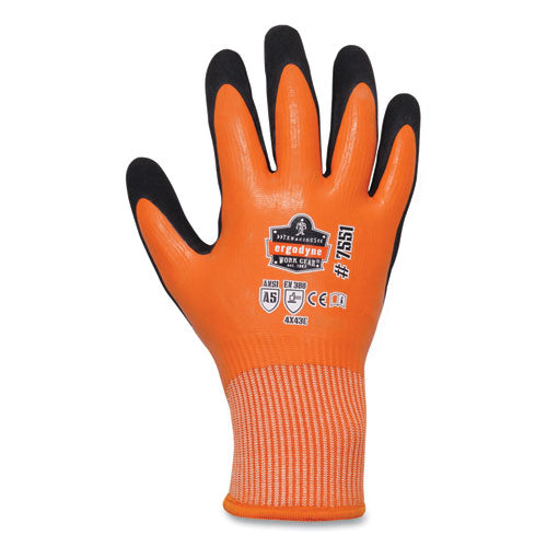 Proflex 7551-case Ansi A5 Coated Waterproof Cr Gloves, Orange, X-large, 144 Pairs/carton, Ships In 1-3 Business Days