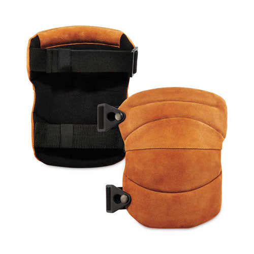 Proflex 230ltr Leather Knee Pads, Wide Soft Cap, Buckle Closure, One Size Fits Most, Brown, Pair, Ships In 1-3 Business Days