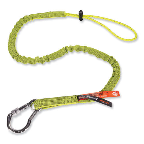 Squids 3100 Lanyard W/aluminum Carabiner + Cinch-loop, 10 Lb Max Work Capacity, 35" To 45", Lime, Ships In 1-3 Business Days
