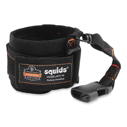 Squids 3116 Pull-on Wrist Lanyard With Buckle, 3 Lb Max Working Capacity, 7.5" Long, Black, Ships In 1-3 Business Days
