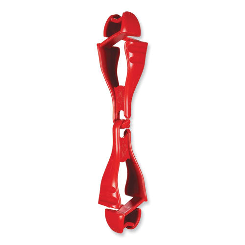 Squids 3400 Dual Clip Glove Clip Holder, 1 X 1 X 6.5, Acetal Copolymer, Red, Ships In 1-3 Business Days