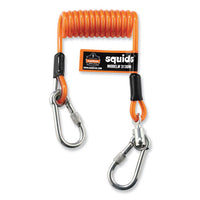 Squids 3130m Coiled Cable Lanyard With Carabiners, 5 Lb Max Working Capacity, 6.5" To 48", Orange, Ships In 1-3 Business Days