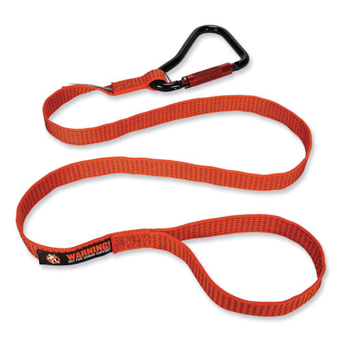 Squids 3148 Tool Lanyard W/xl Carabiner+threaded Loop, 80 Lb Max Work Capacity, 76", Orange/black, Ships In 1-3 Business Days