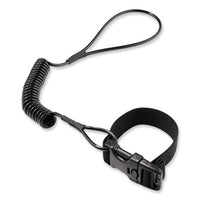 Squids 3157 Coiled Lanyard With Buckle, 2 Lb Max Working Capacity, 12" To 48" Long, Black, Ships In 1-3 Business Days