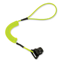 Squids 3158 Coiled Lanyard With Clamp, 2 Lb Max Working Capacity, 12" To 48" Long, Lime, Ships In 1-3 Business Days