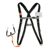 Squids 3138 Padded Barcode Scanner Lanyard Harness, 27" Arm Straps,18.5" Lanyard,black/orange/gray,ships In 1-3 Business Days