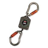 Squids 3003 Retractable Lanyard With Two Carabiners, 2 Lb Max Working Capacity, 8" To 48", Gray, Ships In 1-3 Business Days