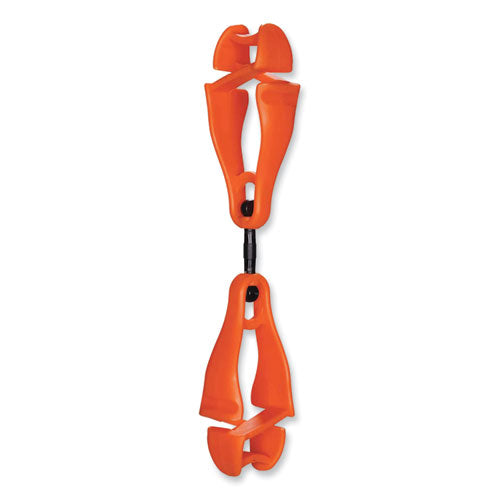 Squids 3420 Dual Clip Swivel Glove Clip Holder, 1 X 0.6 X 5.5, Acetal Copolymer, Orange , Ships In 1-3 Business Days