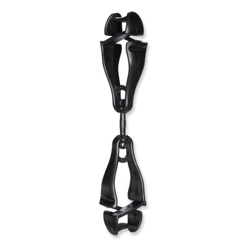 Squids 3420 Dual Clip Swivel Glove Clip Holder, 1 X 0.6 X 5.5, Acetal Copolymer, Black, 100/pack, Ships In 1-3 Business Days