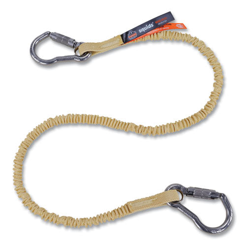 Squids 3121 Burn+cr Aramid Tool Lanyard W/steel Carabiners, 10lb Max Work Cap, 38" To 48", Yellow, Ships In 1-3 Business Days