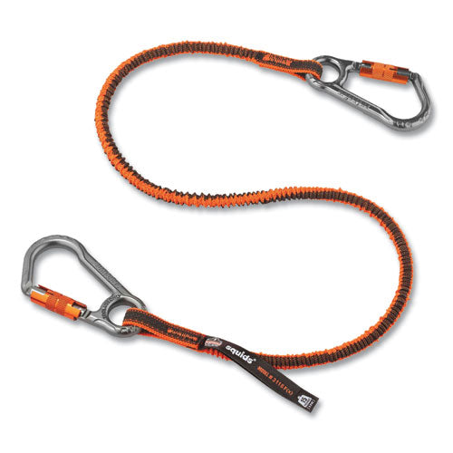 Squids 3118f(x) Tool Lanyards W/lock Aluminum Carabiners, 15 Lb Work Cap, 38" To 48", Orange/gray,ships In 1-3 Business Days