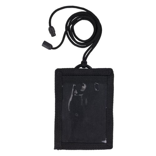Squids 3389 Wallet Id/badge Holder,horizontal/vertical, Black 3.75 X 5 For  2.75 X 3.5 Insert, 18" Cord,ships In 1-3 Bus Days