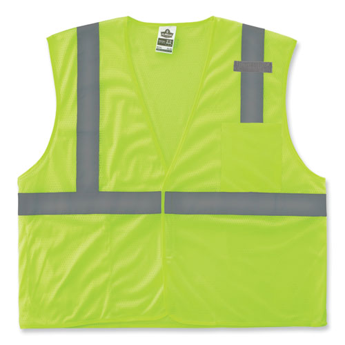 Glowear 8210hl Class 2 Economy Mesh Hook And Loop Vest, Polyester, 4x-large/5x-large, Lime, Ships In 1-3 Business Days