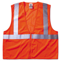 Glowear 8210z Class 2 Economy Vest, Polyester Mesh, Zipper Closure, Orange, L-xl
