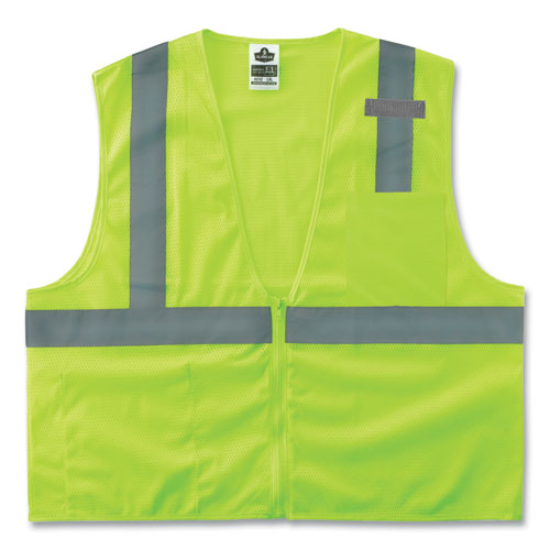 Glowear 8210z Class 2 Economy Mesh Vest, Polyester, Lime, X-small, Ships In 1-3 Business Days