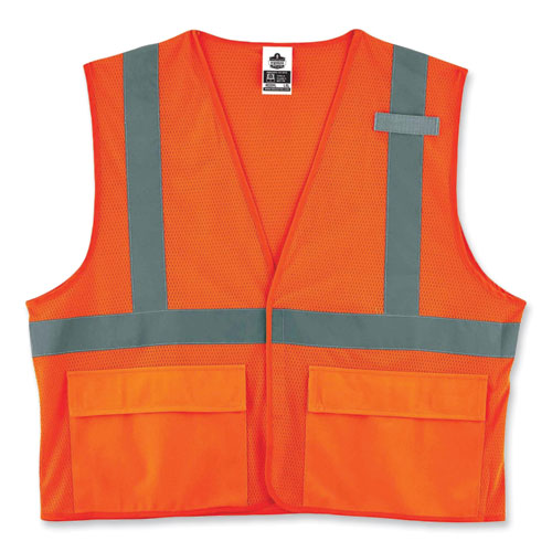 Glowear 8220hl Class 2 Standard Mesh Hook And Loop Vest, Polyester, Small/medium, Orange, Ships In 1-3 Business Days