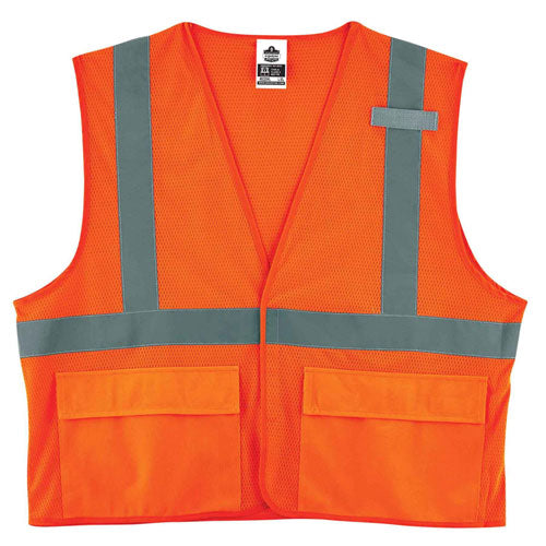 Glowear 8220hl Class 2 Standard Mesh Hook And Loop Vest, Polyester, Large/x-large, Orange, Ships In 1-3 Business Days