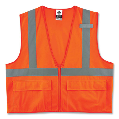 Glowear 8225z Class 2 Standard Solid Vest, Polyester, Orange, Small/medium, Ships In 1-3 Business Days