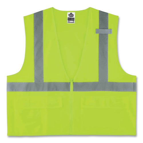 Glowear 8225z Class 2 Standard Solid Vest, Polyester, Lime, Small/medium, Ships In 1-3 Business Days