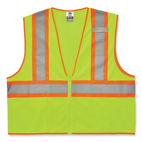 Glowear 8229z Class 2 Economy Two-tone Zipper Vest, Polyester, Small/medium, Lime, Ships In 1-3 Business Days