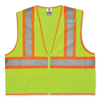 Glowear 8229z Class 2 Economy Two-tone Zipper Vest, Polyester, 2x-large/3x-large, Lime, Ships In 1-3 Business Days