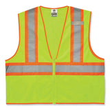 Glowear 8229z Class 2 Economy Two-tone Zipper Vest, Polyester, 2x-large/3x-large, Lime, Ships In 1-3 Business Days