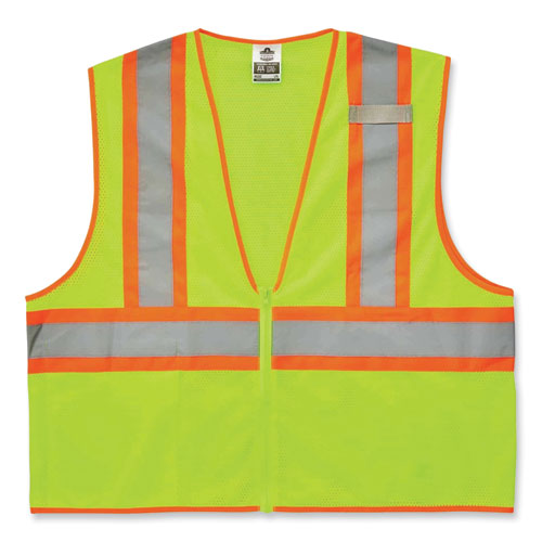 Glowear 8229z Class 2 Economy Two-tone Zipper Vest, Polyester, 2x-large/3x-large, Lime, Ships In 1-3 Business Days