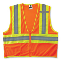 Glowear 8229z Class 2 Economy Two-tone Zipper Vest, Polyester, Small/medium, Orange, Ships In 1-3 Business Days