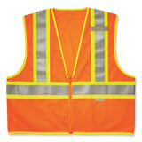 Glowear 8230z Class 2 Two-tone Mesh Zipper Vest, Polyester, Small/medium, Orange, Ships In 1-3 Business Days