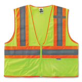 Glowear 8230z Class 2 Two-tone Mesh Zipper Vest, Polyester, 4x-large/5x-large, Lime, Ships In 1-3 Business Days