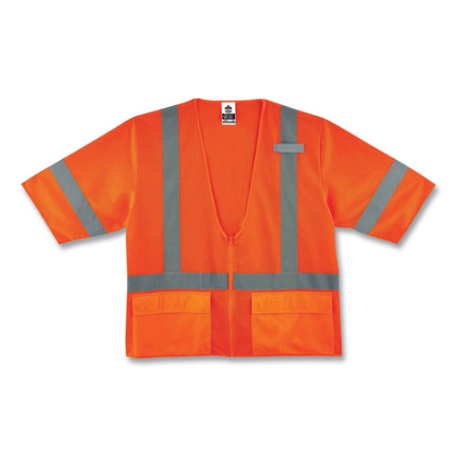 Glowear 8320z Class 3 Standard Zipper Vest, Polyester, Largel/x-large, Orange, Ships In 1-3 Business Days