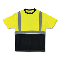 Glowear 8289bk Class 2 Hi-vis T-shirt With Black Bottom, Medium, Lime, Ships In 1-3 Business Days