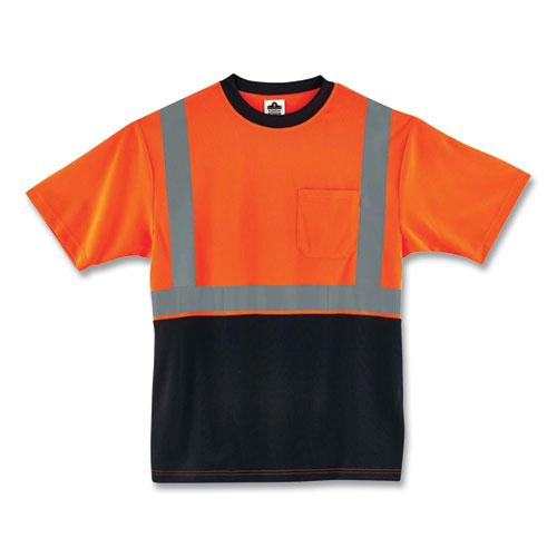 Glowear 8289bk Class 2 Hi-vis T-shirt With Black Bottom, X-large, Orange, Ships In 1-3 Business Days