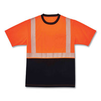 Glowear 8280bk Class 2 Performance T-shirt With Black Bottom, Polyester, Medium, Orange, Ships In 1-3 Business Days
