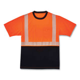 Glowear 8280bk Class 2 Performance T-shirt With Black Bottom, Polyester, 3x-large, Orange, Ships In 1-3 Business Days