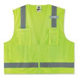 Glowear 8249z Class 2 Economy Surveyors Zipper Vest, Polyester, 4x-large/5x-large, Lime, Ships In 1-3 Business Days