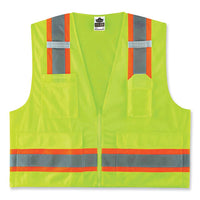 Glowear 8248z Class 2 Two-tone Surveyors Zipper Vest, Polyester, Small/medium, Lime, Ships In 1-3 Business Days