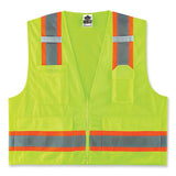 Glowear 8248z Class 2 Two-tone Surveyors Zipper Vest, Polyester, Large/x-large, Lime, Ships In 1-3 Business Days