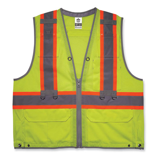 Glowear 8231tv Class 2 Hi-vis Tool Tethering Safety Vest, Polyester, Large/x-large, Lime, Ships In 1-3 Business Days
