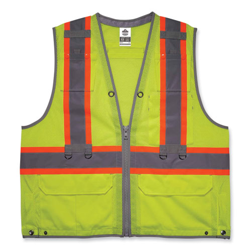 Glowear 8231tv Class 2 Hi-vis Tool Tethering Safety Vest, Polyester, 2x-large/3x-large, Lime, Ships In 1-3 Business Days