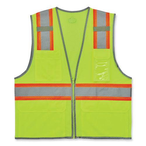 Glowear 8246z-s Single Size Class 2 Two-tone Mesh Vest, Polyester, 5x-large, Lime, Ships In 1-3 Business Days