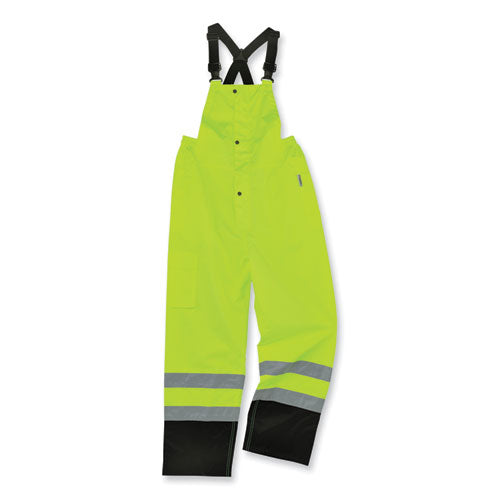 Glowear 8918bk Class E Hi-vis Rain Bibs Black Bottom, Large, Lime, Ships In 1-3 Business Days