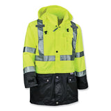 Glowear 8365bk Class 3 Hi-vis Rain Jacket Black Bottom, Medium, Lime, Ships In 1-3 Business Days