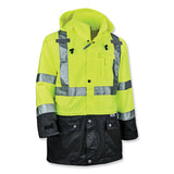 Glowear 8365bk Class 3 Hi-vis Rain Jacket Black Bottom, X-large, Lime, Ships In 1-3 Business Days