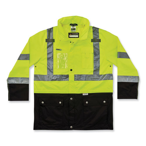 Glowear 8386 Class 3 Hi-vis Outer Shell Jacket, Polyester, Small, Lime, Ships In 1-3 Business Days