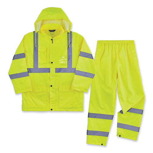 Glowear 8376k Lightweight Hv Rain Suit, 2x-large, Lime, Ships In 1-3 Business Days